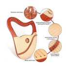 Lyre Harp  Lotkey 23 Metal Strings Harp Mahogany Body And Solid Spruce Board    