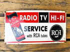 Vintage Rca Radio Service Service Pump Station Gasoline Porcelain Oil Gas Sign