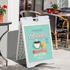 Folding Outdoor Sidewalk Sign Advertising Board W  Weatherproof Design  White