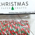 Bakers Twine 3 Pack Craft String 75y Twisted Red Green White Christmas Holiday