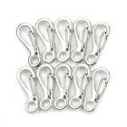 10pcs Carabiner Mini Stainless Steel Key Buckle Snap Spring Clip Hook Set