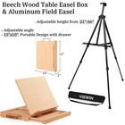 187pcs All-in-one Art Painting Kit With Aluminum   Beech Wood Easel  96 Acryl   