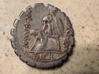 Roman Republic Mn  Aquillius Ar Denarius Serratus Vf 65bc
