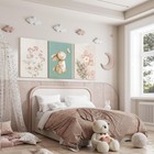Framed Nursery Wall Art Set Of 3 Pink Flower Botanical Pictures 12x16 In