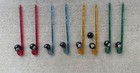 Vintage Lot Of 8 Ball Pool Table Swizzle Sticks Mcm Bar Drink Cocktail Glass
