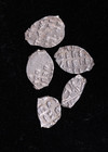 Lot Of 5 Russian Medieval Silver Wire Kopek Scale Money Hammered Coins       