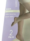 Silk Impressions Pantyhose Size Medium Shimmer Sheer Silver 2 Pair 20 Denier New
