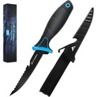 Flissa 5  Fillet Knife Bait Knife Non-slip Handle Lanyard Hole Belt Clip Sheath