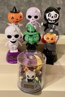 Lot Of 7 Solar Powered Halloween Wobblers Skeletons Witch Pumpkins