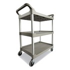 Rubbermaid Commercial 342488pm Economy 3-shelf Plastic Cart - Platinum New