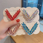 1pc Luxury Crystal V-shape Hair Clip Women Rhinestone Barrette Accessory - New