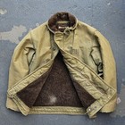 Vintage 1940s Usn Us Navy Deck Jacket N-1 Olive Talon Zipper Alpaca Military 34