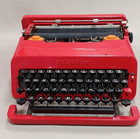 Olivetti Valentine Typewriter Red Case Vintage Operation Checked Rare Antiques