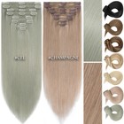 Real Thick 150g  Double Weft Clip In Remy Human Hair Extensions Full Head Blonde
