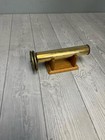 Vintage Kaleidoscope With Brass Body 2 Wheels Stained   Textured Glass On Stand