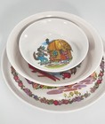 Vintage Oneida Deluxe 3 Pc Melamine Three Little Pigs Child Dinner Set Story