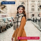 Trifabricy Winter Scarf For Women  Long Blanket Oversized Plaid Shawl Wrap