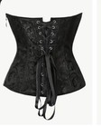 Black Bridal Corset Top Non Lace Jacquard Pattern With Side Zipper