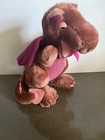 Vtg Dakin Dragon Plush Purple Pink 12 In Stuffed Animal Toy 1983 Burgundy Wings