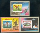 Mongolia World Championship Soccer Spain 1982 6 Overprinted Imperf  Blocks Mnh