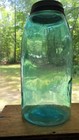  Ball Blue Mason s Pat    Half Gallon Att  To Louisville Glass Works Stamped Cap