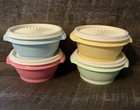 New Set Of 4 Heritage Tupperware Bowls   Lids    1323 Pastel Servalier Free Ship