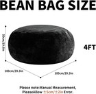 4ft Bean Bag Chair Memory Foam Soft Flannel Round Sofa For Adults Teens
