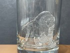 Rare Buffalo Trace Distillery Bourbon Whiskey  embossed Buffalo  Rocks Glass