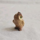 Vintage Hagen Renaker Brown Owl Figurine Green Eyes 1986 Ceramic Bird Miniature