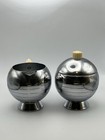 Vintage Walter Von Nessen  Chase Creamer   Sugar Bowl With Lid  Chrome  Bakelite