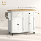 Rolling Kitchen Microwave Island With Flexible Storage Shelf Unit And Drawers