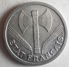 1944 Vichy France 2 Francs - Excellent Coin - Free Ship - France Bin  9