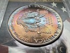 1987 Year 2 American Silver Eagle 999 Bullseye Toned Beautiful Color  Must Look
