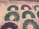 Lot Of 20 5    Variegated Purple  Teal Tones And White Crochet Squares Blocks