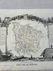 Circa 1852 Levasseur Map Of  Department De La Nievre  France  Hand Colored