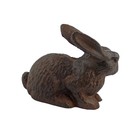 Cast Iron Bunny Rabbit Figurine  Cast Iron Shelf Sitter Garden Yard Decor Brown