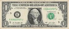 Over Inked Suffix Letter Error 2013  1 Dollar Bill Ej Block E03423707j Fw Print