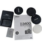 Nikon D3400 Kit Dslr Camera 18-55mm 70-300mm Dual Lens Kit Nice W  Bag   