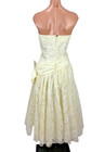 Vintage 80s Prom Dress Gown Strapless Puffy Full Skirt Lace Wedding Bridal 10