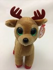 Ty Beanie Babies Tinsel The Reindeer 6    Plush Tags Glitter Eyes Red Antlers Tags