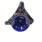 Large Abstract Iridescent Blue Studio Art Glass Sculptural Vase