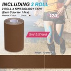 2 Rolls 4 Inch X 16 4ft Kinesiology Tape Athletic Tape  Brown white