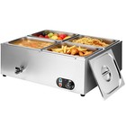4 6-pan Commercial Electric Food Warmer Countertop Steam Table Buffet Bain Marie