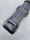 Vintage Heavy Duty Black Uniform Police Belt Leather Brass Service Hardware