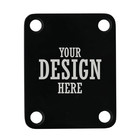 Custom Engraved Black   Chrome Plated Guitar Neck Plate Personalized Fit Fender