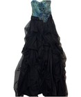 Vintage Y2k Flirt Maggie Sottero Size 6 Prom Dress Gown Peacock Blue Green Teal