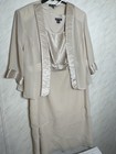 Dana Kay Dress Suit Mother Of The Bride Beige Silver Plus Size 22w