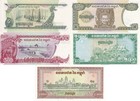 Cambodia 100 200 500 1000 2000 Riels 1995-1998 P 41 42 43 44 45 Unc Set 5 Pcs