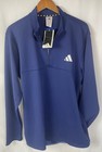 Adidas Jy6597 Men s Large Blue 1 4 Zip Jacket With Zippered Pockets Nwt