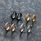 2pcs Men s Women s Stainless Steel Cz Inlaid Small Huggie Hinged Hoop Earrings